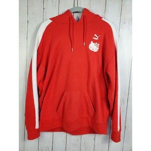 Puma x Sanrio Hello Kitty Red Hoodie Sweater Womens Size XS Kangaroo Pocket